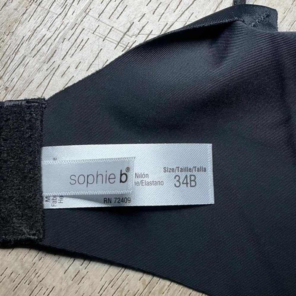 Sophie B Underwire Bra Smooth T-Shirt Style Size 34B Black Everyday - Picture 5 of 5